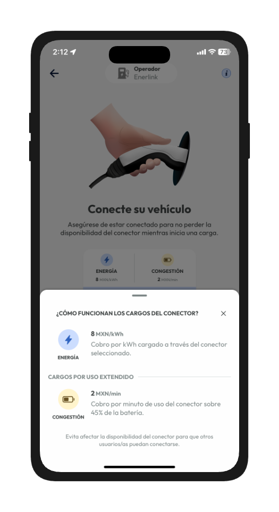 Congestion detalle tarifa cargador